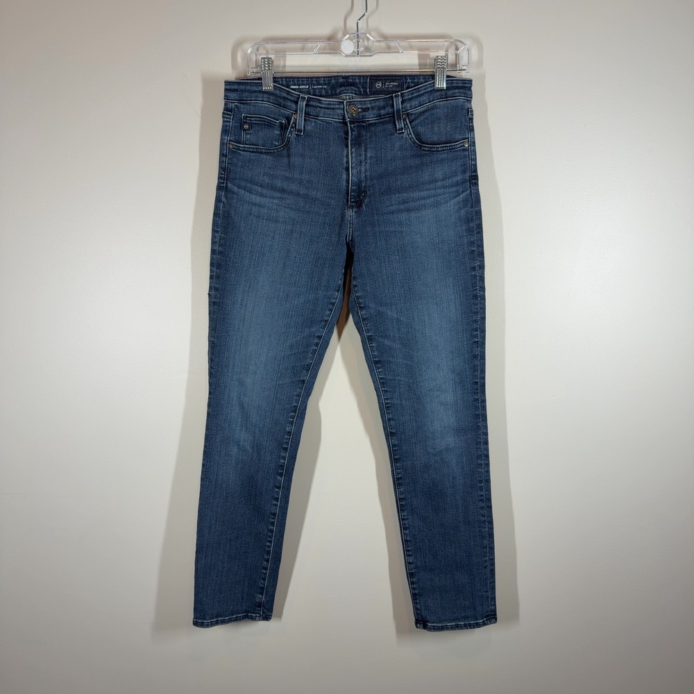 AG Adriano Goldschmied Prima Ankle Jeans Size 30R Blue Cigarette Leg Dark Wash